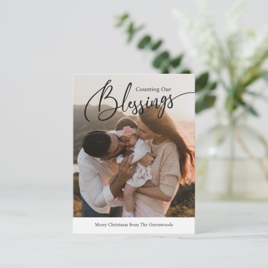 Carte de Noël religieuse de bénédictions comptées (Debout devant)