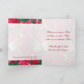 Carte de Noël religieuse de poinsettia de sucre de (Intérieur)