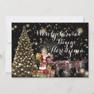 Carte de Noël religieuse en polonais "Wesołych świ