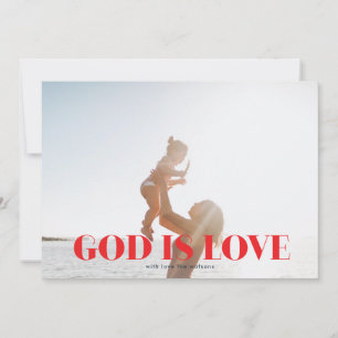 Carte de Noël religieuse photo avec 'Dieu est Amou