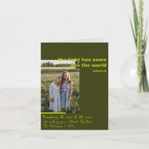 Carte de Noël religieuse pliée avec photo