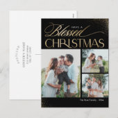 Carte de Noël religieuse postale bénie (Devant / Derrière)