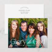 Carte de Noël religieuse postale 'Gloire à Dieu' (Devant / Derrière)
