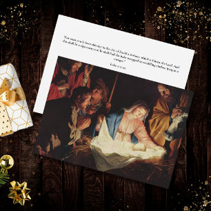 Carte de Noël religieuse scène de nativité Beaux-A