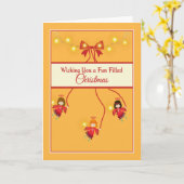 Carte de Noël remplie avec les petits anges (Fleur jaune)