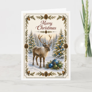 Carte de Noël - Renne et Lumières