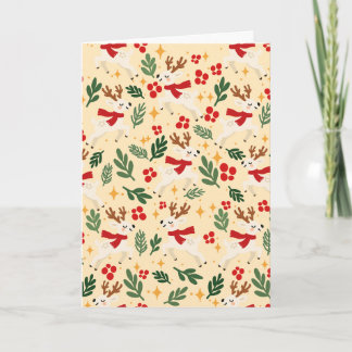 Carte de Noël Renne sur Crème