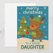 Carte de Noël Rennes pour Fille (Devant / Derrière)