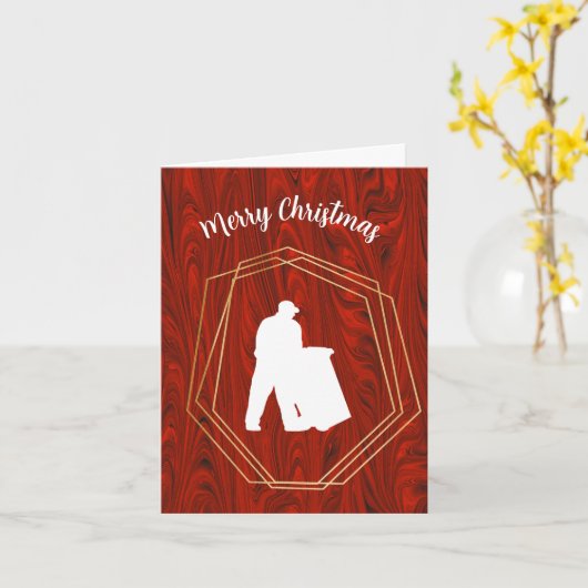 Carte de Noël représentant la silhouette d'un ébou (Fleur jaune)