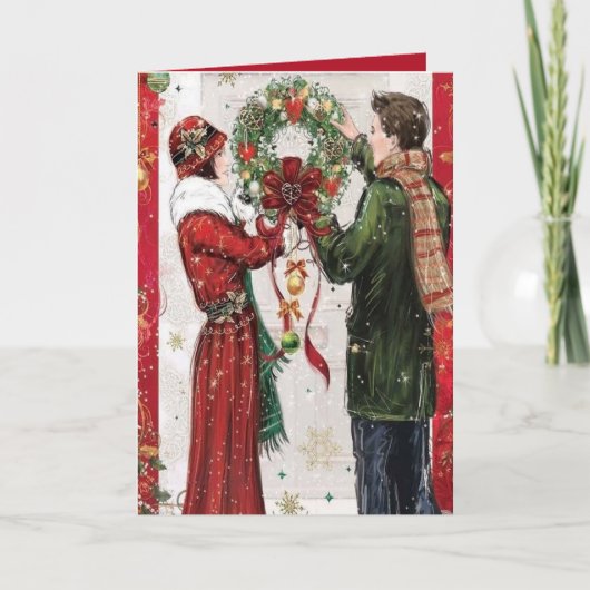 Carte de Noël rétro art déco (Devant)