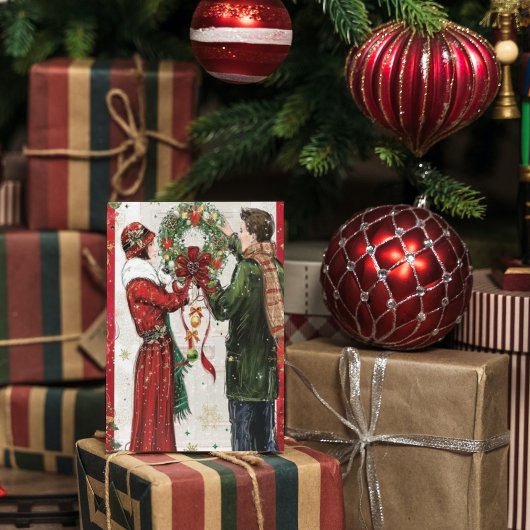 Carte de Noël rétro art déco