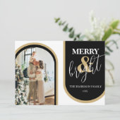Carte de Noël rétro avec photo (Debout devant)