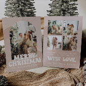 carte de Noël rétro boho carte de vœux de fêtes 70