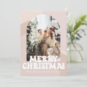 carte de Noël rétro boho carte de vœux de vacances (Debout devant)