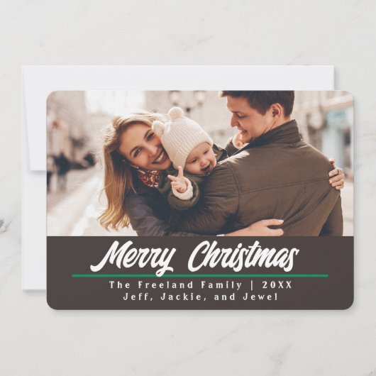 Carte de Noël Retro Brown | horizontal (Devant)