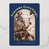 Carte de Noël Retro Foil | carte Joyeuses Fêtes (Recto)