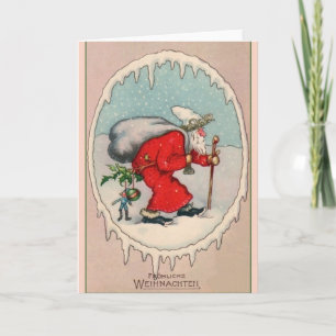 Carte de Noël Retro German Fröhliche Weihnachten