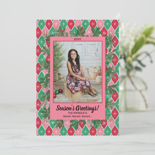 Carte de Noël Retro Grey (Debout devant)