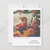 Carte de Noël rétro - Guirlande verte et rouge (Devant)