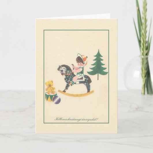 Carte de Noël rétro hongrois Karácsonyi (Devant)