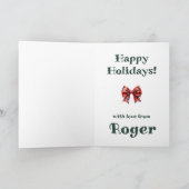 Carte de Noël rétro Nom modifiable devant (Intérieur)