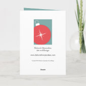 Carte de Noël rétro - Ornement Starburst (Dos)