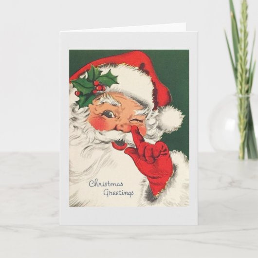 Carte de Noël Retro Père Noël (Devant)