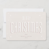 Carte de Noël rétro rose pâle à étoiles plates (Devant)