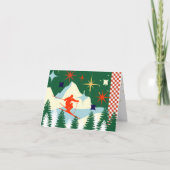 Carte de Noël Retro Ski (Devant)