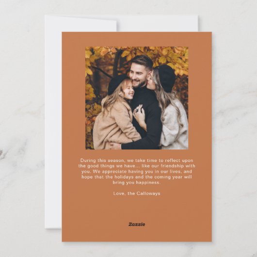 Carte de Noël Retro Terracotta (Dos)