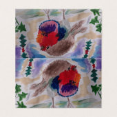 Carte de Noël Robin Art Abstrait (Outside Unfolded)