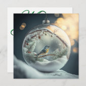 Carte de Noël Robin Globe (Devant / Derrière)