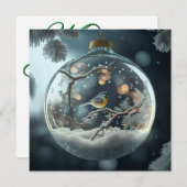 Carte de Noël Robin Globe (Devant / Derrière)