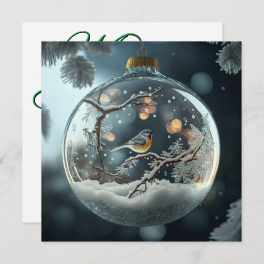 Carte de Noël Robin Globe (Devant / Derrière)