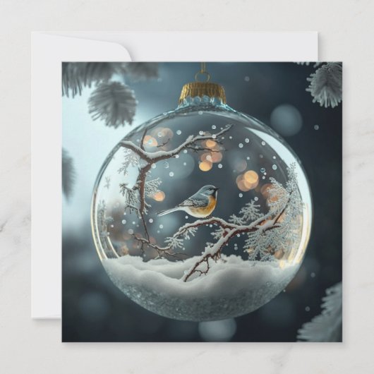 Carte de Noël Robin Globe (Devant)