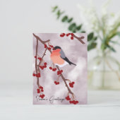 Carte de Noël Robin personnalisée (Debout devant)