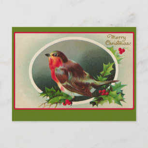 Carte de Noël Robin Redmamage Vintage