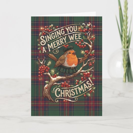 Carte de Noël Robin Tartan (Devant)