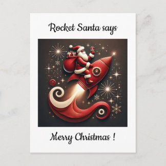 Carte de Noël Rocket Santa