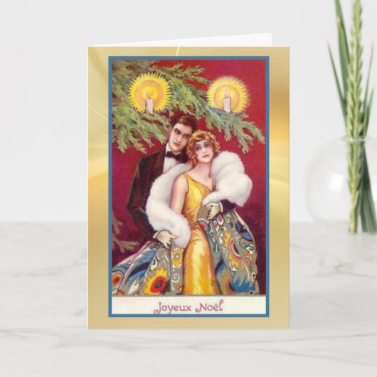 Carte de Noël Romance Retro Image (Devant)