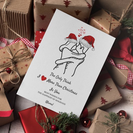 Carte de Noël romantique Amour Noël