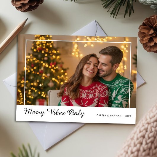 Carte de Noël romantique aux vibrations joyeuses