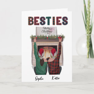 Carte De Noël Romantique Personnalisée Pour Bestie