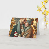 Carte de Noël romantique pour les couples (Fleur jaune)