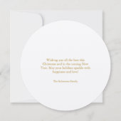 Carte de Noël ronde avec script or (Dos)