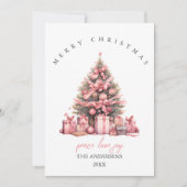 Carte de Noël rose (Devant)