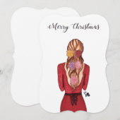 Carte de Noël - Rose (Devant / Derrière)