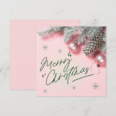 Carte de Noël rose (Devant / Derrière)