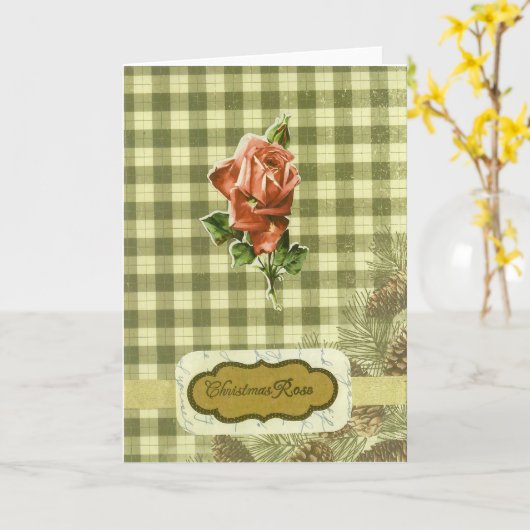 Carte de Noël Rose de Noël (Fleur jaune)