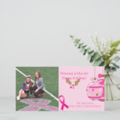 Carte de Noël rose de photo de conscience de (Debout devant)